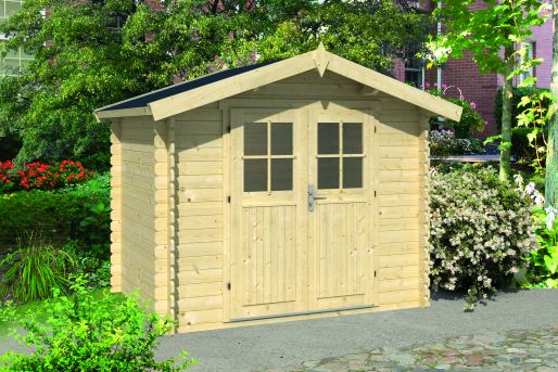 Gerätehaus Gartenhaus Robert 28mm 260x200cm + 30cm Vordach