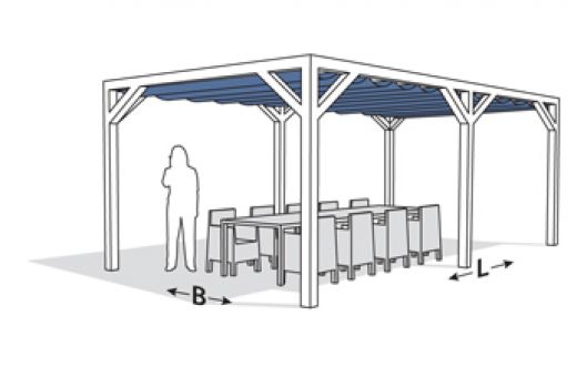 Nesling Schatten-Pergola freistehend 380x500