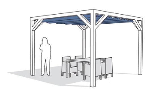 Nesling Schatten-Pergola freistehend 210x400