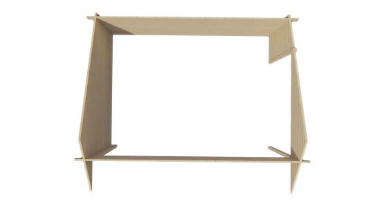 Draufsicht Remise Gartenhaus Thüringen 44mm 500x350cm + 88cm Vordach