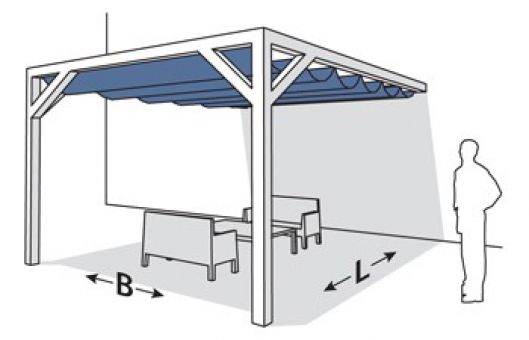 Nesling Schatten-Pergola Wandmodell A 300x400