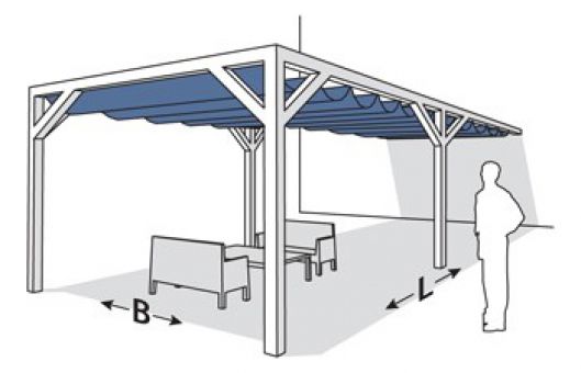 Nesling Schatten-Pergola Wandmodell A 380x500