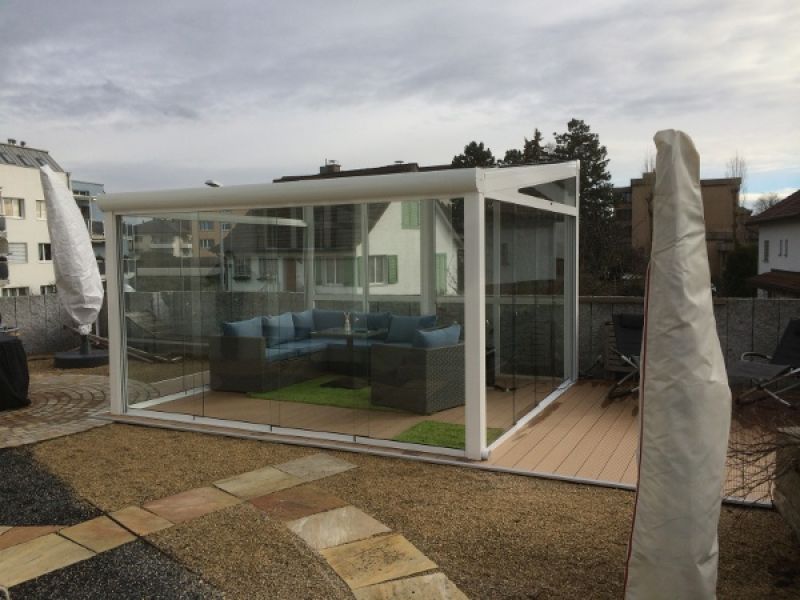 Wintergarten 300x250 mit Glasschiebesystem