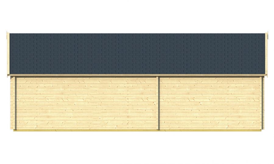 Ansicht Rückseite Gartenhaus Big Lauren 70mm 930x400cm