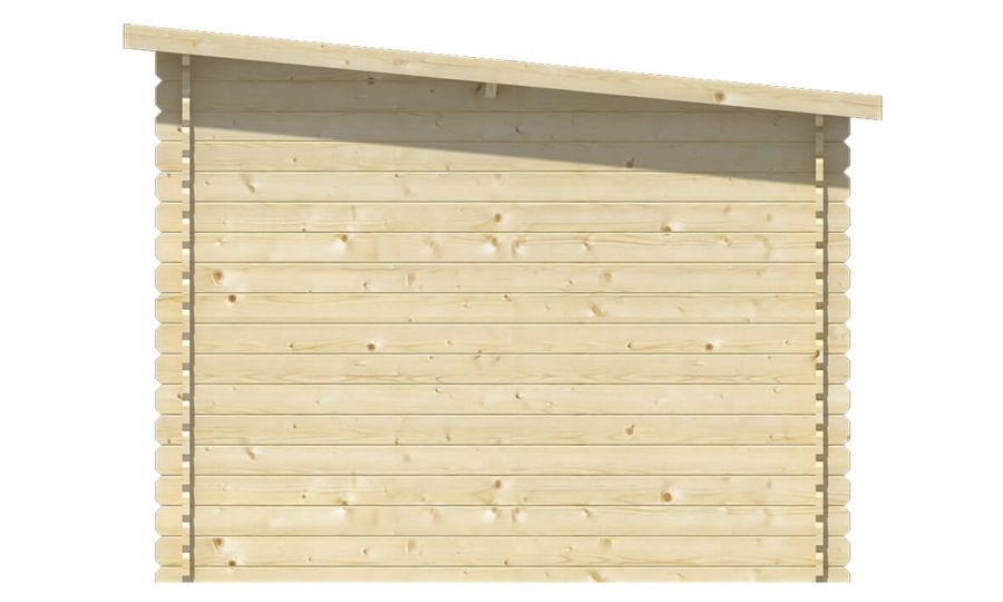 Ansicht Rechte Seite Gartenhaus Mila 28mm 290x260cm