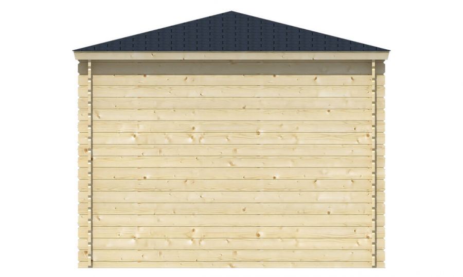 Ansicht Rückseite 5 Eck Gartenhaus Emma 40mm 302x302cm
