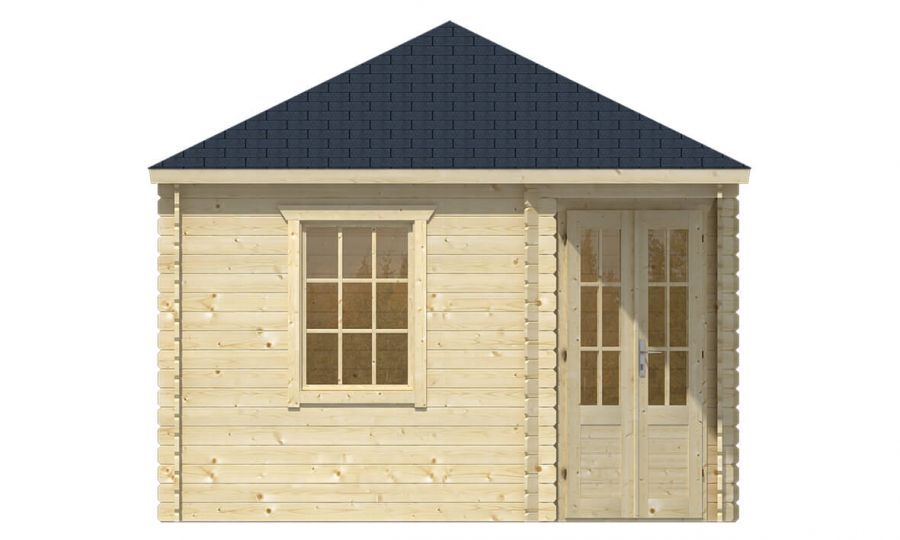 Ansicht Linke Seite 5 Eck Gartenhaus Dagmar 350x350cm