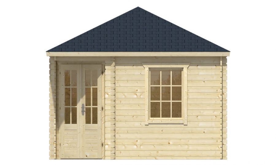 Ansicht Frontseite 5 Eck Gartenhaus Dagmar 350x350cm