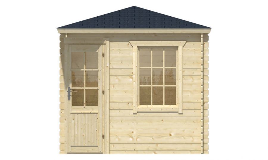 Ansicht Frontseite 5 Eck Gartenhaus Jos 28mm 250x250cm