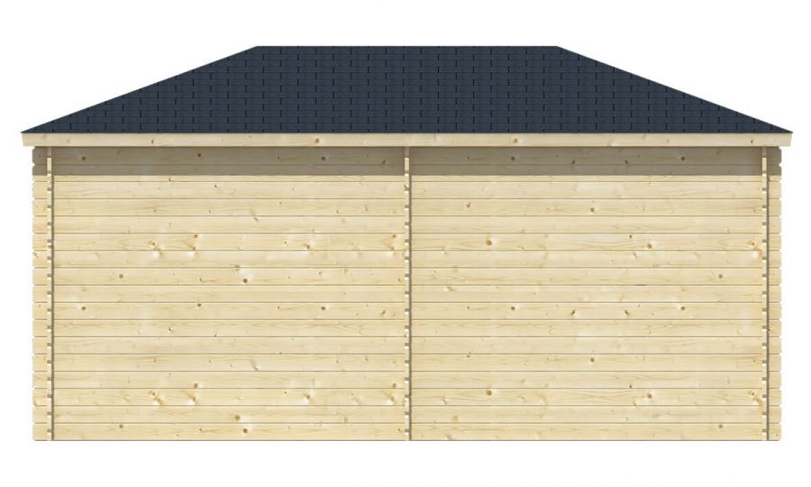 Ansicht Rückseite 5 Eck Gartenhaus Kennet 28mm 500x300cm