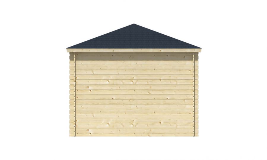 Ansicht Rechte Seite 5 Eck Gartenhaus Markku 28mm 575x300cm