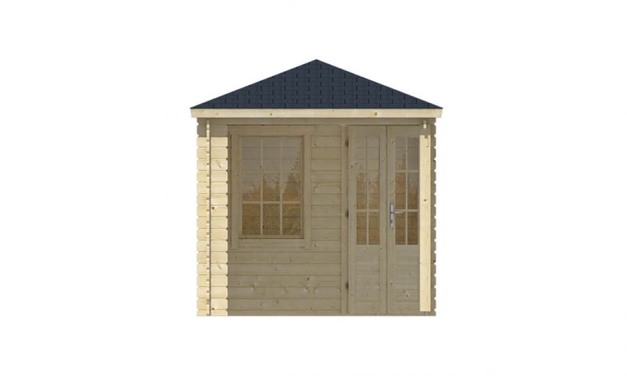 Ansicht Linke Seite 5 Eck Gartenhaus Niklas 28mm 575x250cm