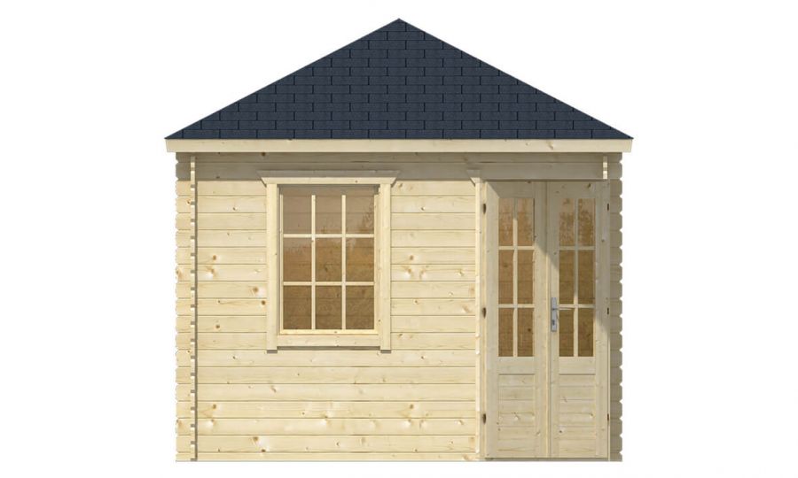 Ansicht Linke Seite 5 Eck Gartenhaus Sigrid 28mm 440x300cm