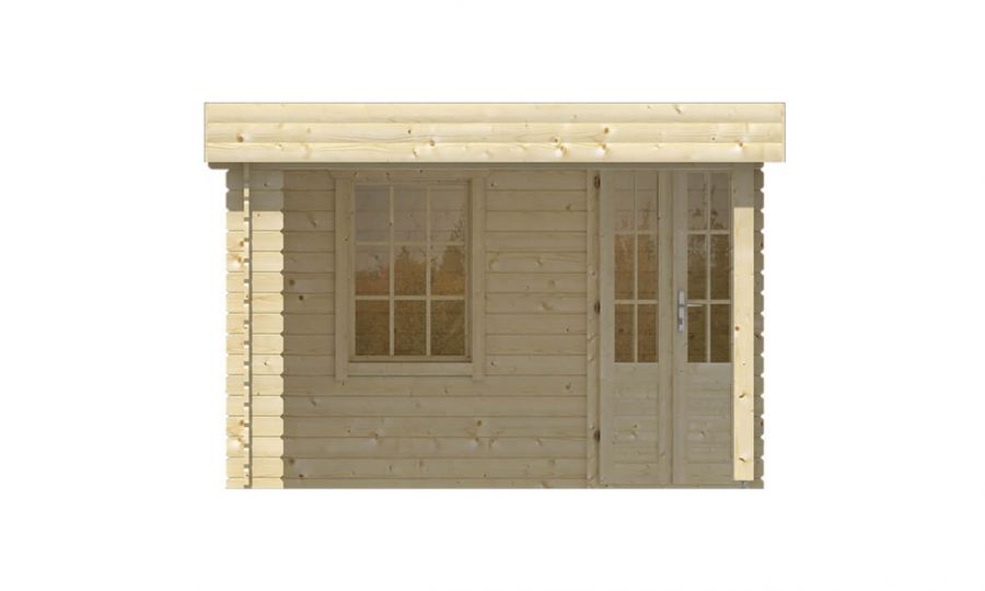 Ansicht Linke Seite 5 Eck Gartenhaus Stig 28mm 500x300cm