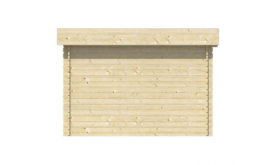 Ansicht Rechte Seite5 Eck Gartenhaus Stig 28mm 500x300cm