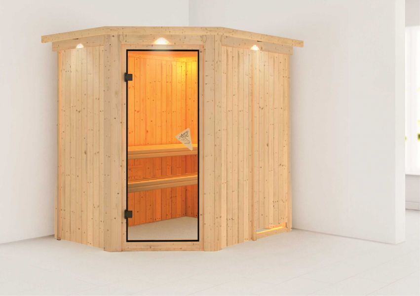 Karibu Systemsauna Saja | 196 x151 cm | Wandstärke 68mm