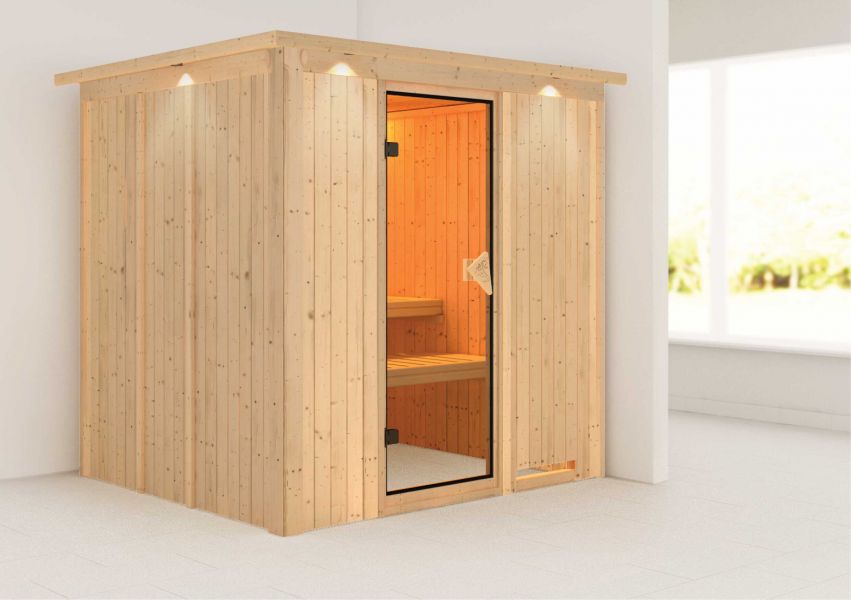 Karibu Systemsauna Daria | 196 x170 cm | Wandstärke 68mm