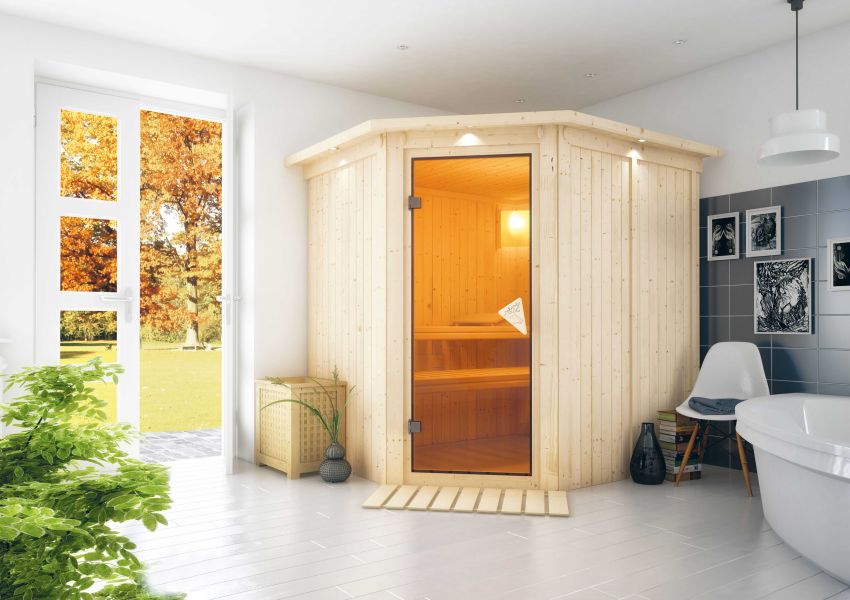 Karibu Systemsauna Lilja | 196 x170 cm | Wandstärke 68mm