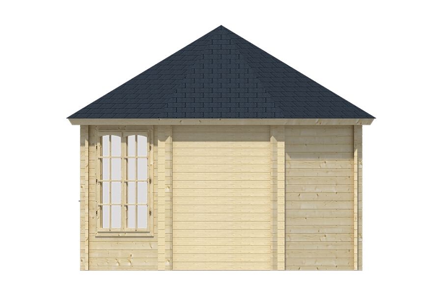 Ansicht Rechte Seite 6 Eck Gartenhaus Gudrun 44mm 503x360cm