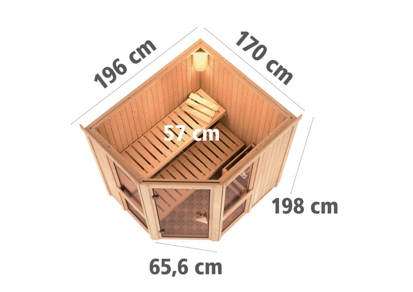 Karibu Systemsauna Amelia 1 | 196x170 cm | Wandstärke 68mm
