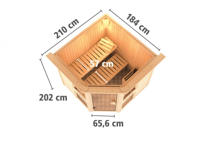 Karibu Systemsauna Amelia 1 | 196x170 cm | Wandstärke 68mm