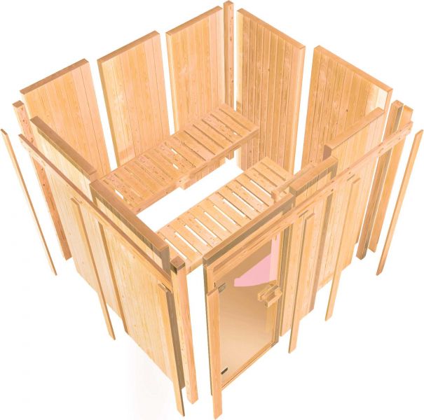 Karibu Systemsauna Amelia 3 | 231x196 cm | Wandstärke 68mm