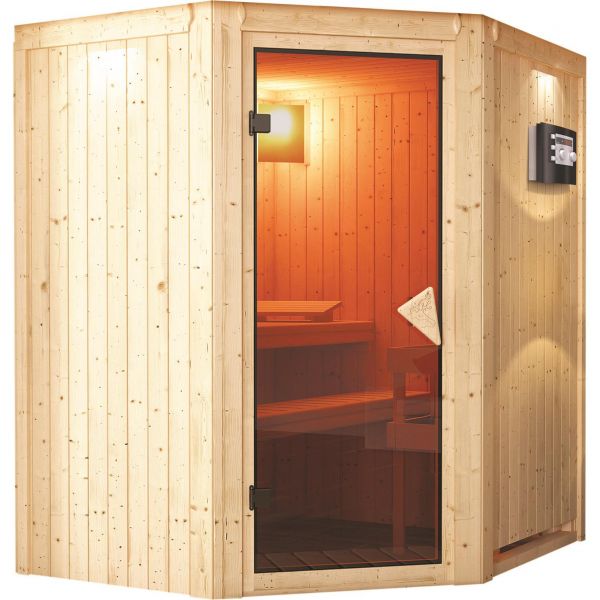 Karibu Systemsauna Tonja | 184 x165 cm | Wandstärke 68mm | Sparset