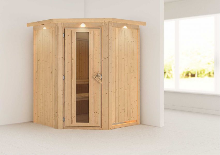 Karibu Systemsauna Larin 151x151 cm | Wandstärke 68mm