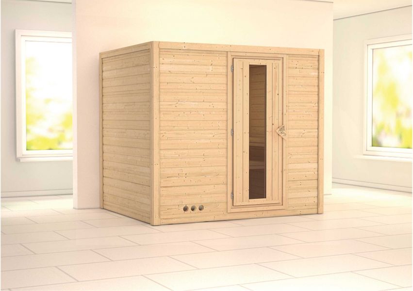 Karibu Massivholzsauna Sonara 231x196 cm | Wandstärke 40mm