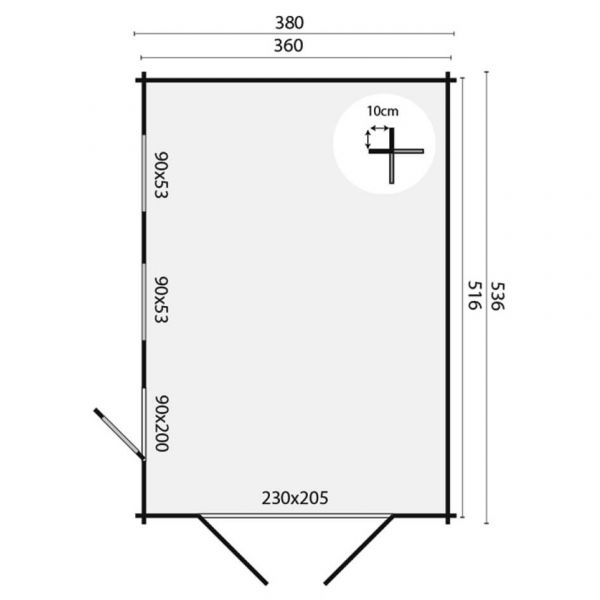 Garage Marketta 44mm | 380x536cm