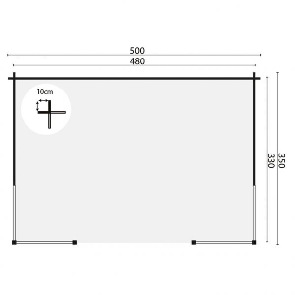 Grundriss Gartenlaube Konstantin 40mm 500x350cm