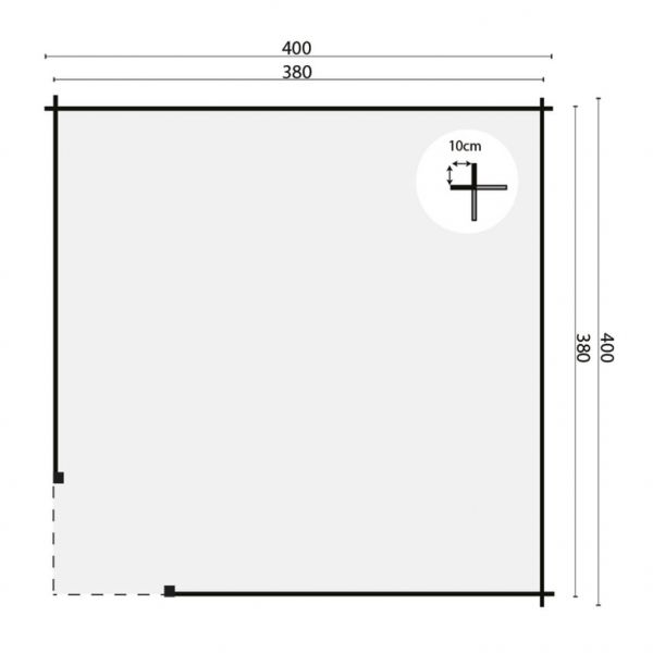 Grundriss Gartenlaube Marit 44mm 400x400cm