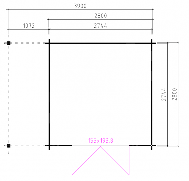 Grundriss Gartenhaus Iosif 420x320cm