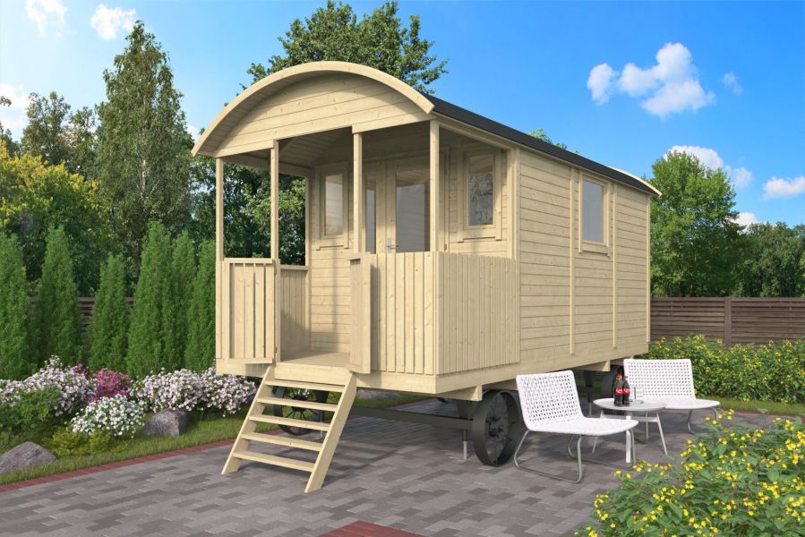 Bauwagen 480 Peddy mit Veranda
