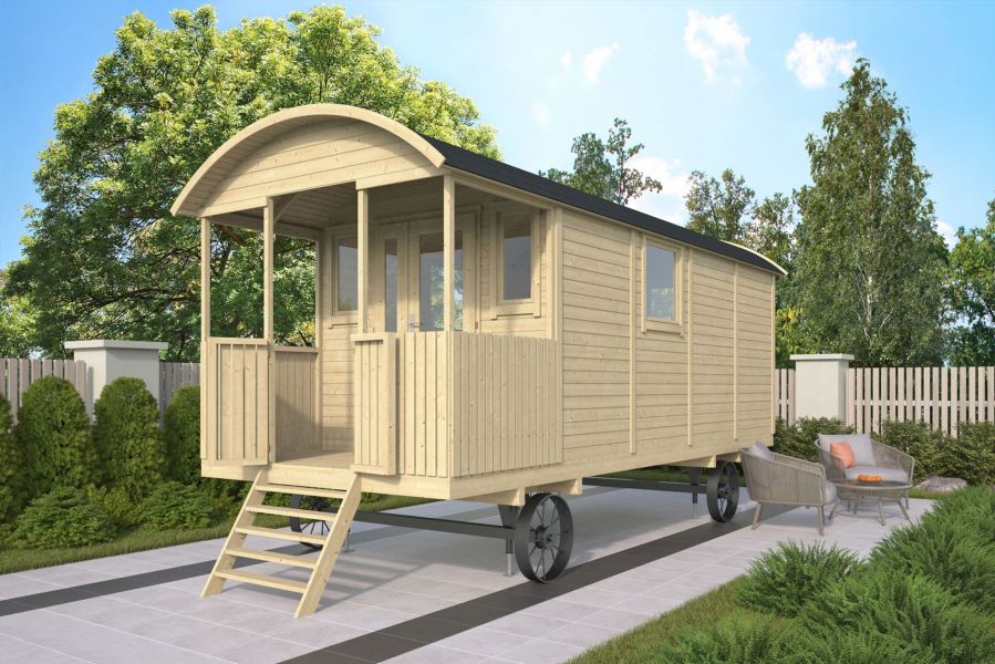 Bauwagen 600 Johnny mit Veranda