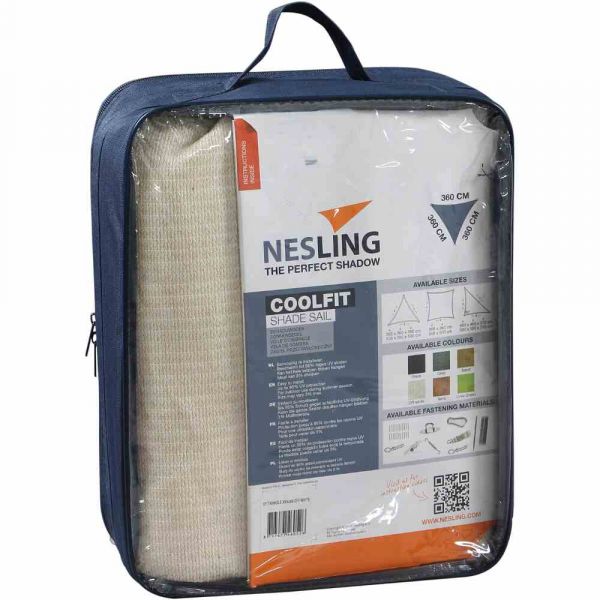 Nesling Coolfit Sonnensegel 3-Eck 360x360x360 cm Altweiss