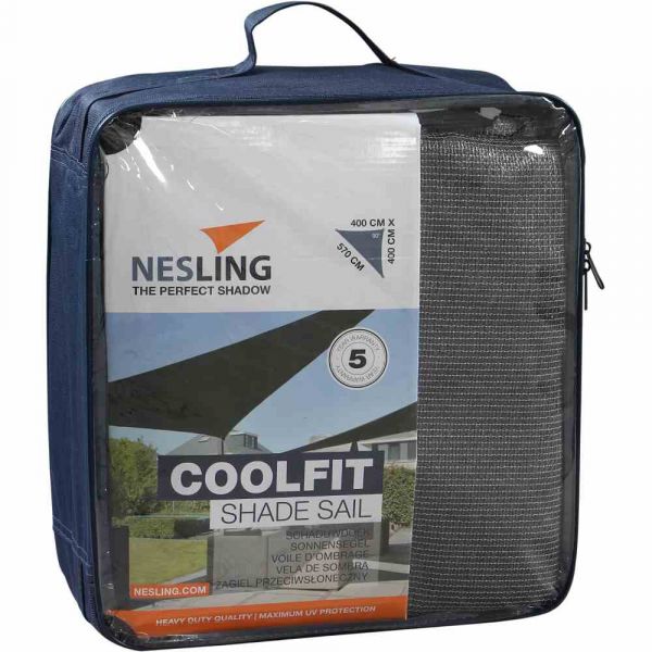 Nesling 90° Coolfit Sonnensegel 3-Eck 400x400x570 cm Grau