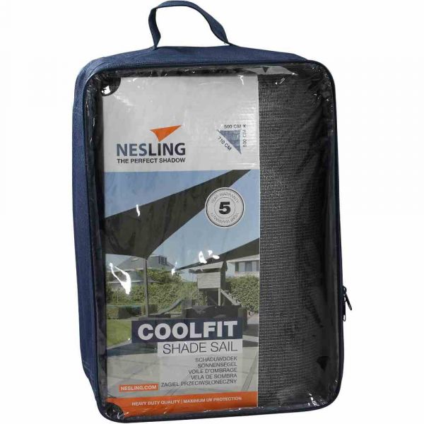 Nesling 90° Coolfit Sonnensegel 3-Eck 500x500x570 cm Grau