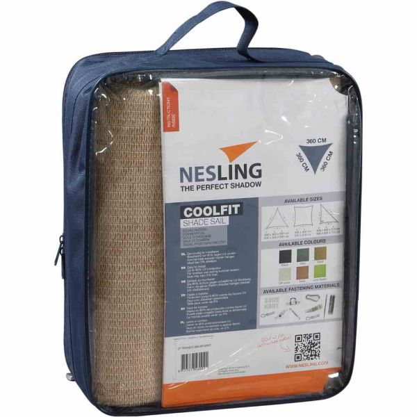 Nesling Coolfit Sonnensegel 3-Eck 500x500x500 cm Sand
