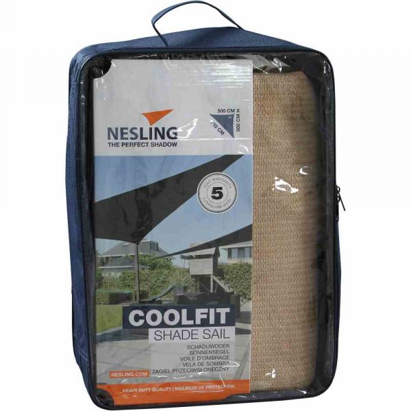 Nesling 90° Coolfit Sonnensegel 3-Eck 500x500x570 cm Sand