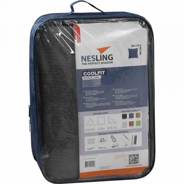 Nesling Coolfit Sonnensegel Quadrat 360x360x360x360 cm Grau