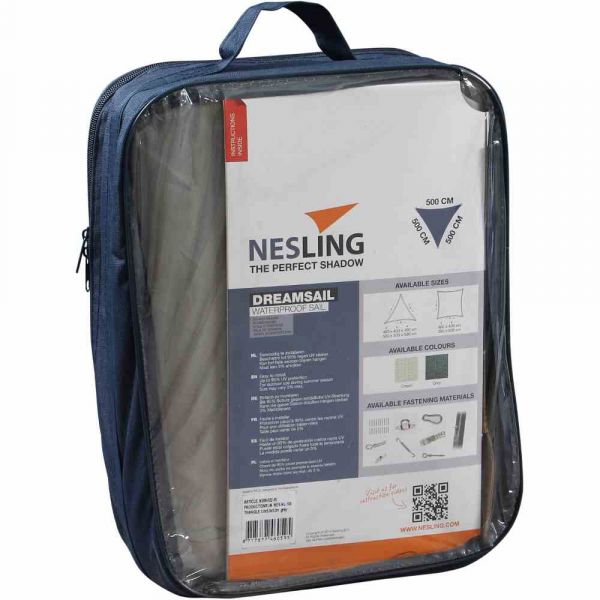 Nesling Dreamsail Sonnensegel 3-Eck Grau 500x500x500 cm Wasserdicht