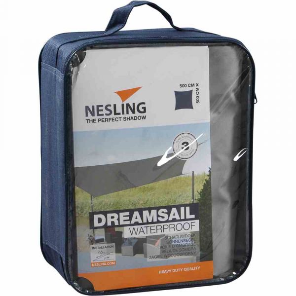 Nesling Dreamsail Sonnensegel Quadrat Grau 500x500x500x500 cm Wasserdicht