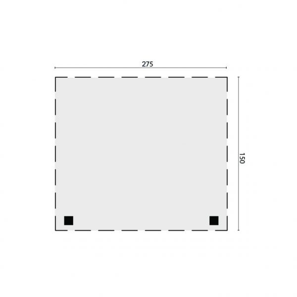 Grundriss Gartenhaus-Anbau Schleppdach 150x275cm