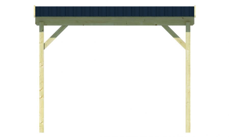Ansicht Frontseite Gartenhaus-Anbau Schleppdach150x175cm