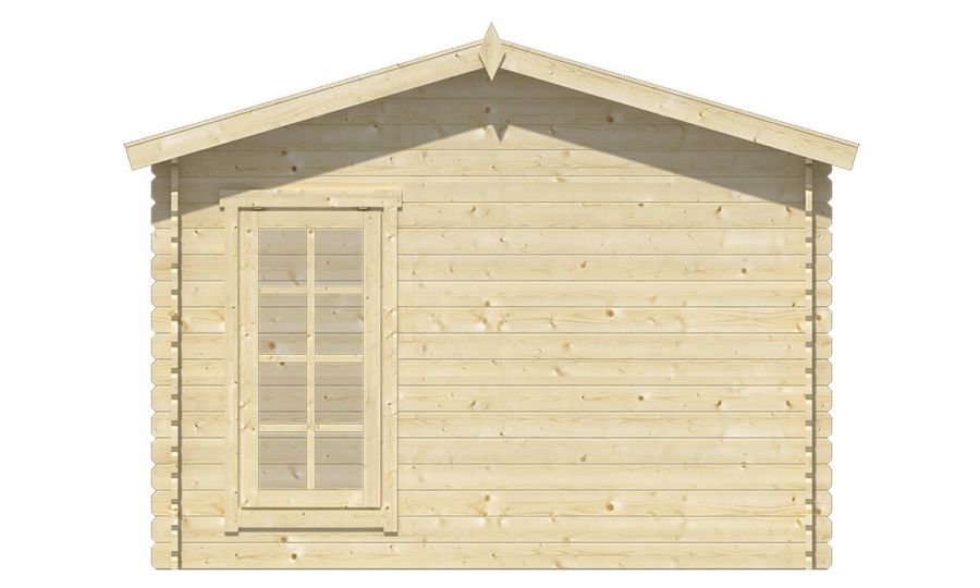 Ansicht Rechte Seite Gartenhaus Arne 28mm 450x350cm
