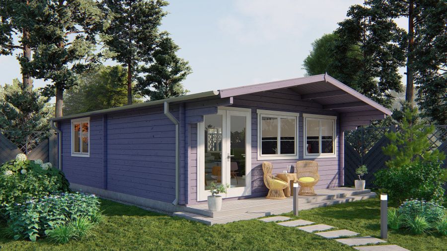 Inspiration Gartenhaus Ballyragget 70mm 595x800+140cm Vordach