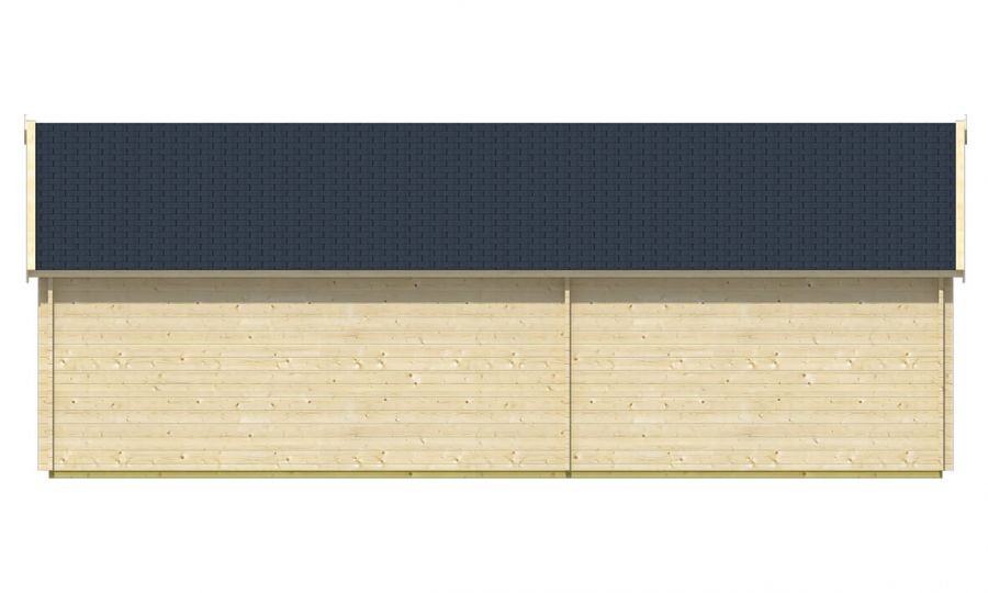 Ansicht Rückseite Gartenhaus Big Ben 70mm 930x400cm