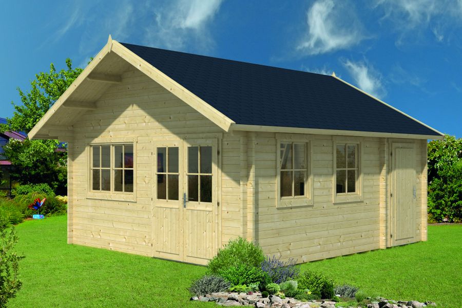 Gartenhaus Blockhaus Berlin 44mm 490x600cm