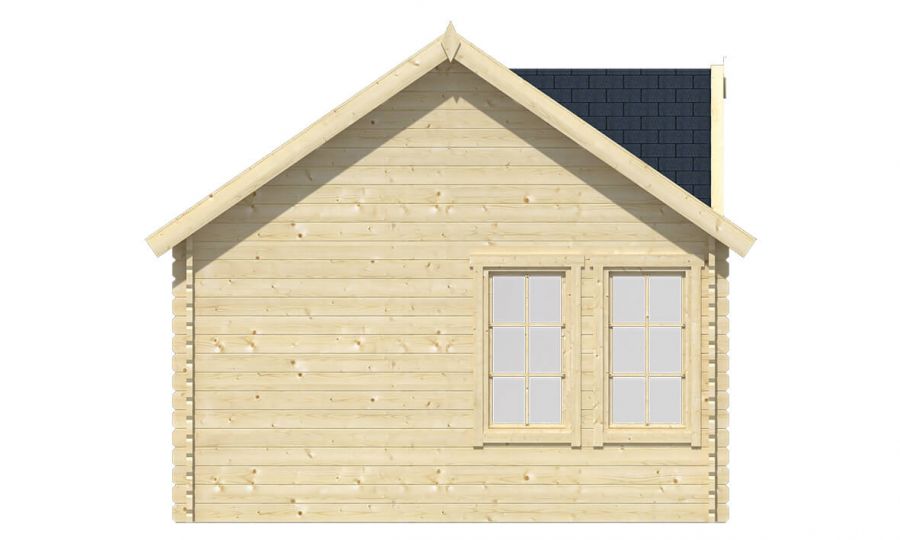 Ansicht Linke Seite Gartenhaus Clockhouse 44mm 550x400cm